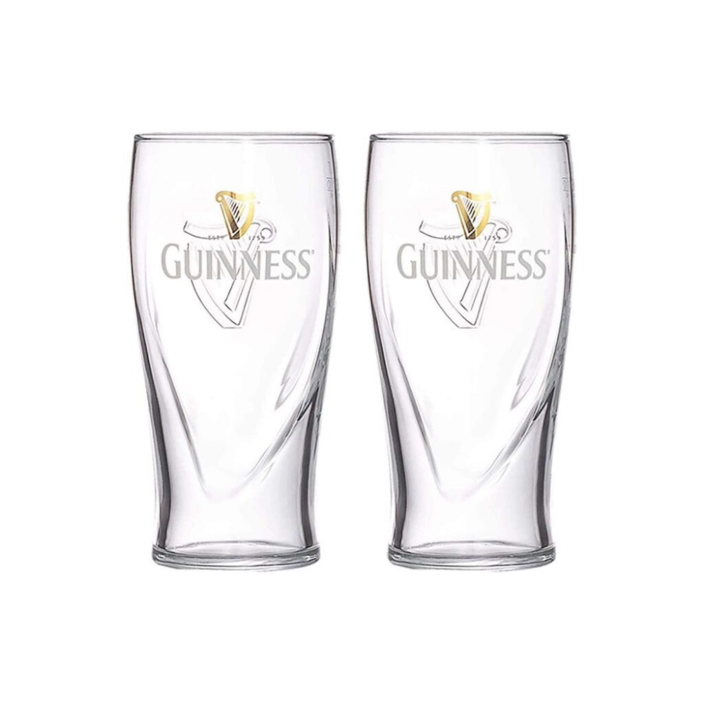 Guinness Officieel Merchandise Reliëf Pint Bierglas (Set van 2