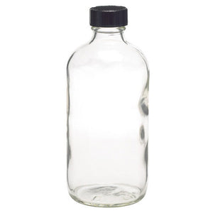 8 oz. Glass Bottle with Black Cap
