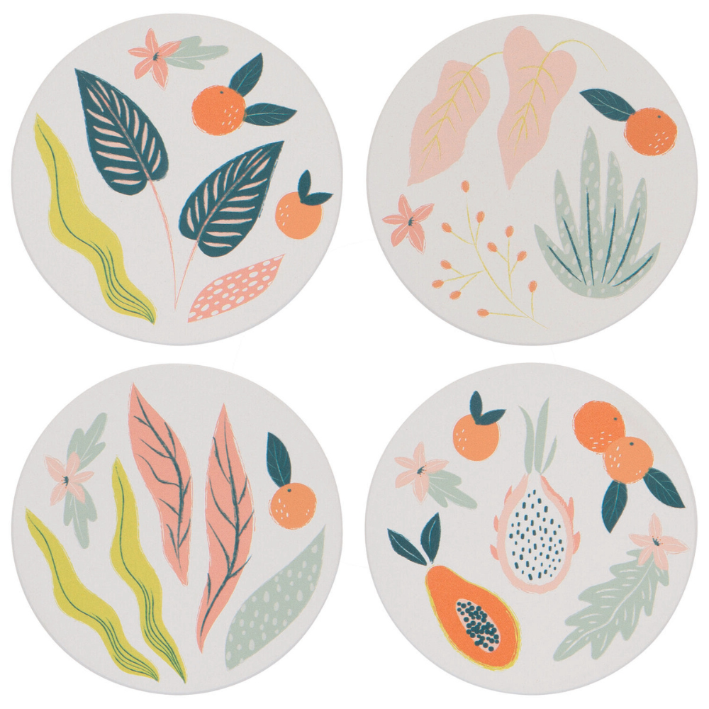 Paradise Soak Up Square Coasters (Set of 4)