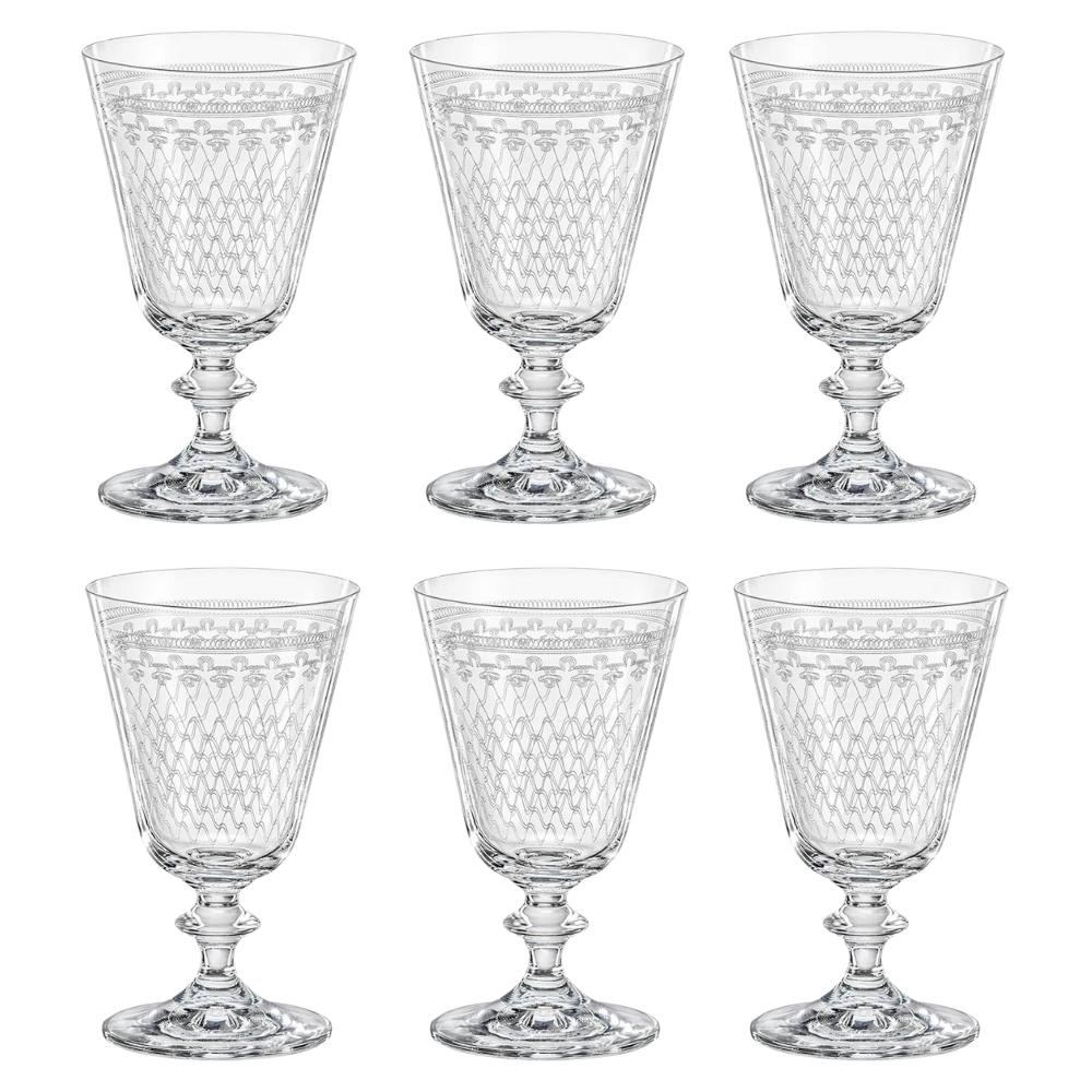 Bella Karolinka Etched Goblet Set of 6