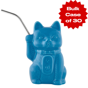 Bulk Blue Koi Neko Cat Tiki Mug (Case of 30)