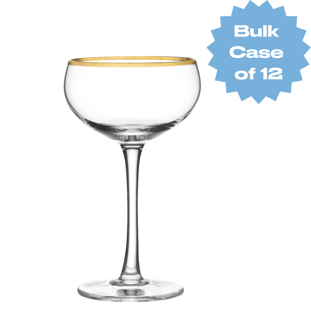 Bulk Cleo Gold Rim Coupe (Case of 12) | Cocktail Emporium