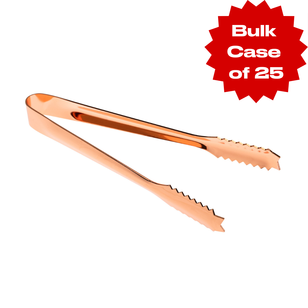 Bulk Copper Serrated Ice Tongs (Case of 25)