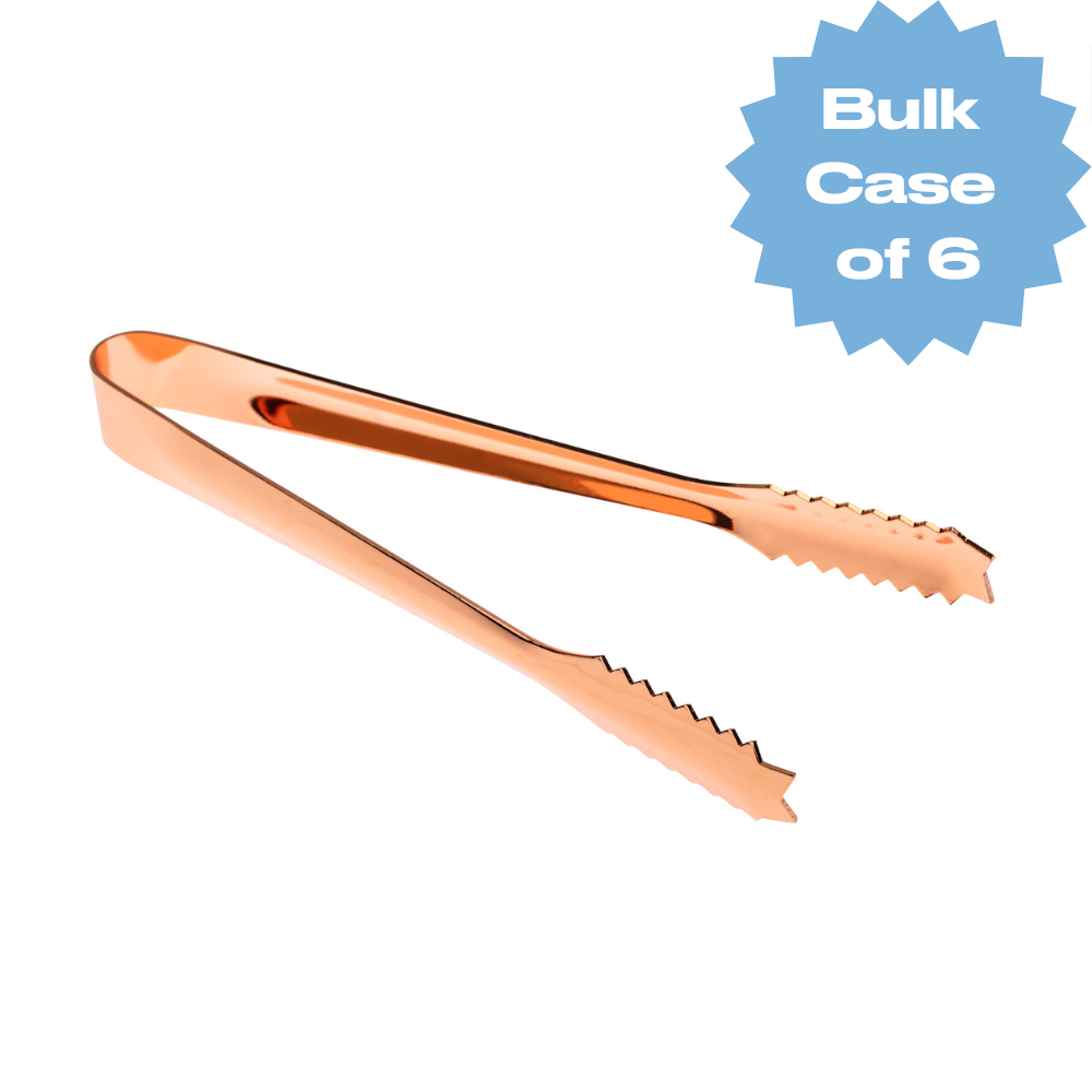 Bulk Copper Serrated Ice Tongs (Case of 6)