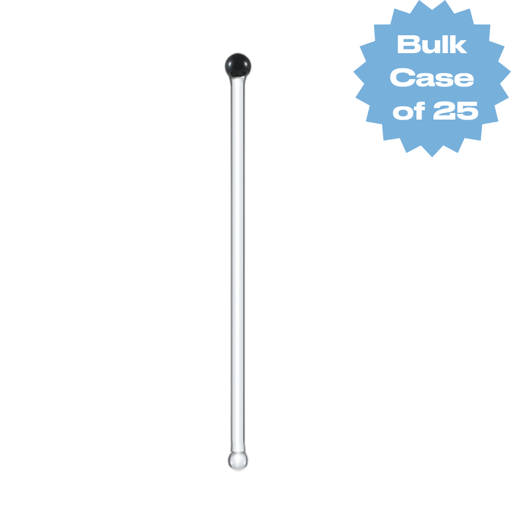 Bulk Glass Ball Stirrer (Black) (Case of 25)