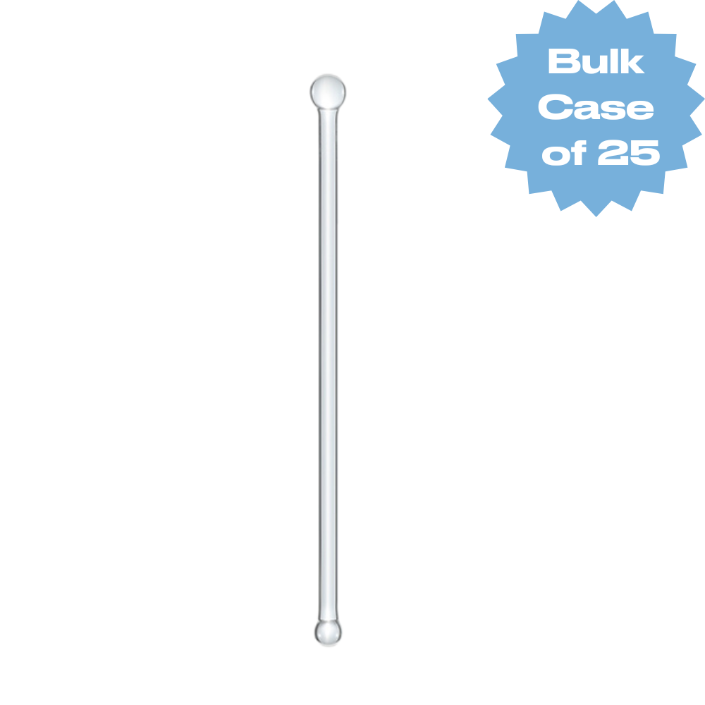Bulk Glass Ball Stirrer (Clear) (Case of 25)