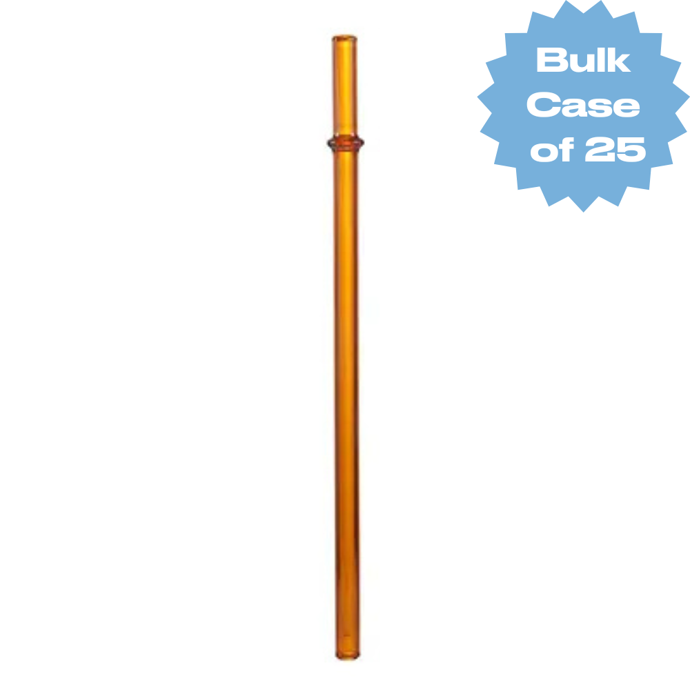 Bulk Glass Straight Straw (Amber) (Case of 25)