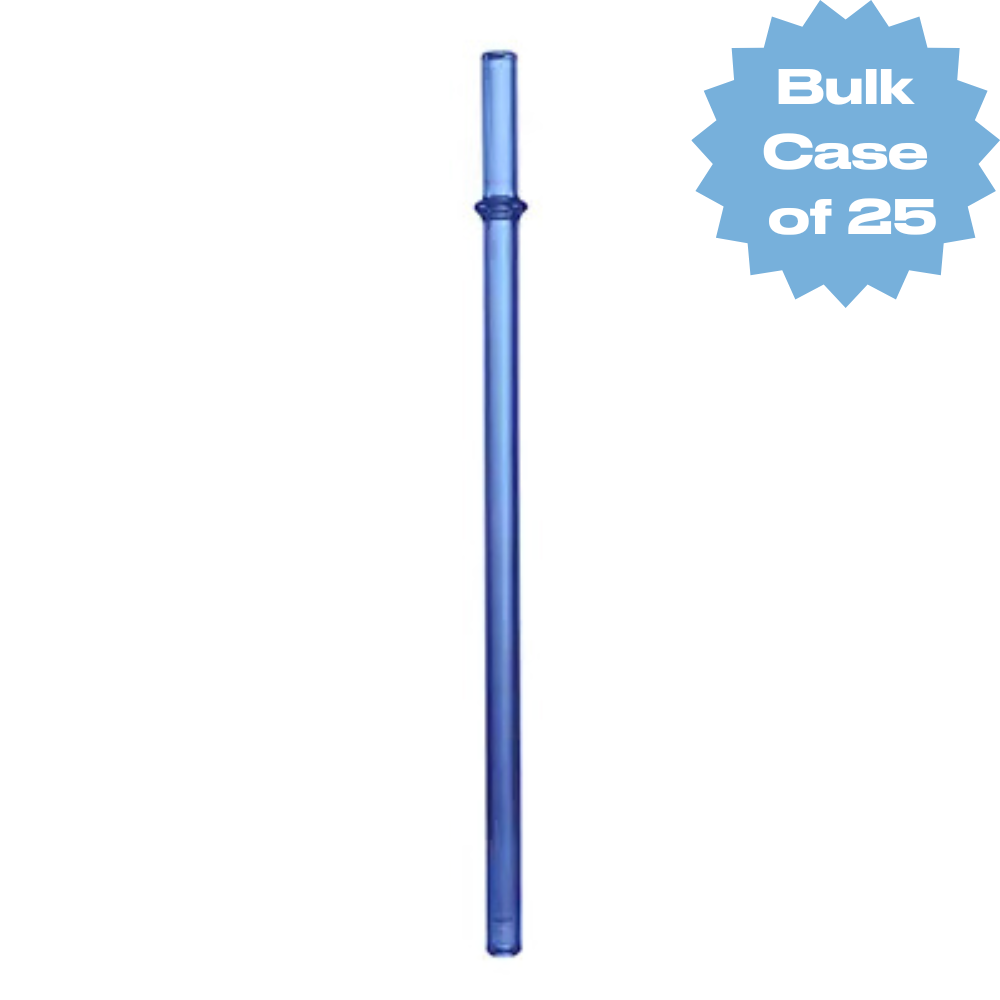 Bulk Glass Straight Straw (Blue) (Case of 25)