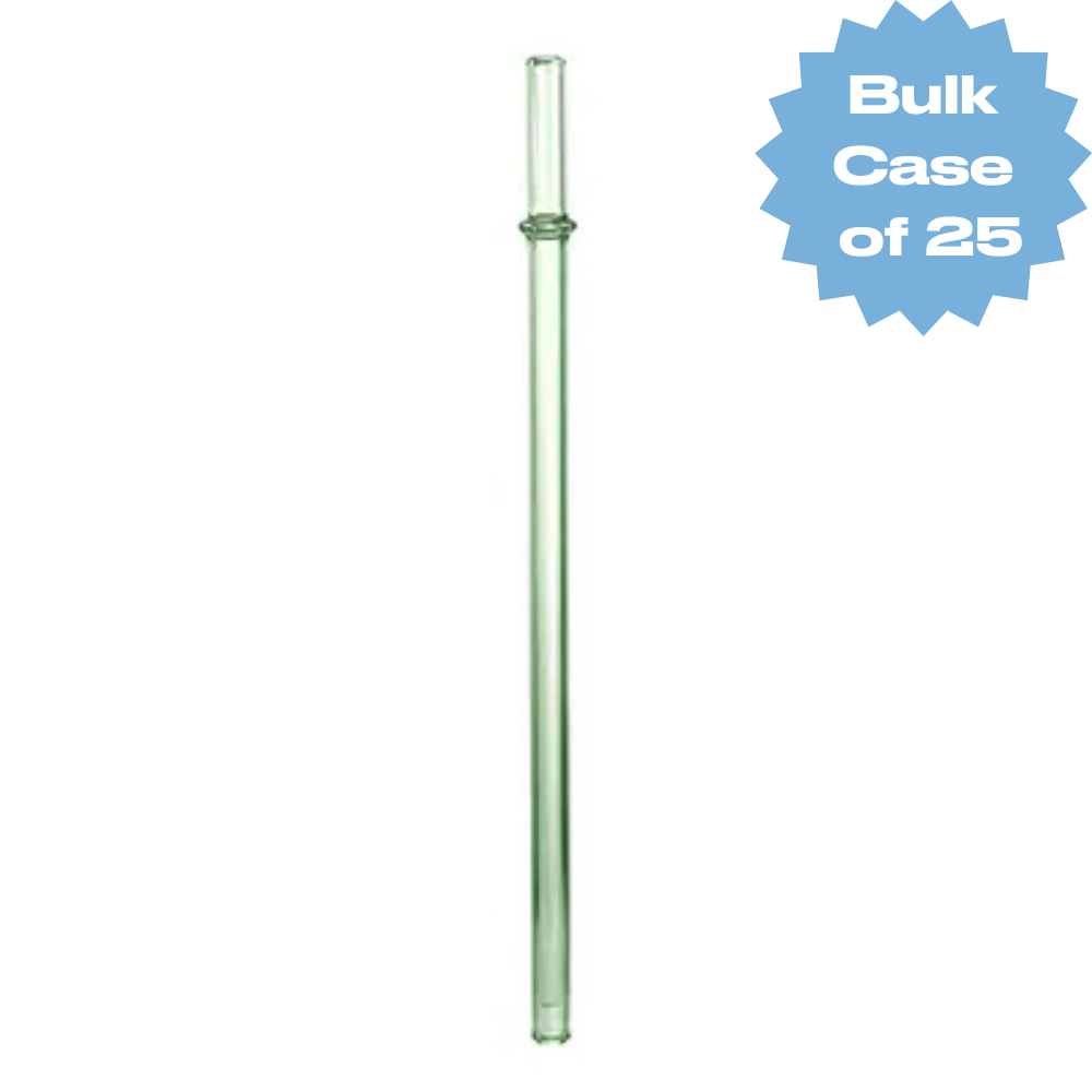 Bulk Glass Straight Straw (Green) (Case of 25)