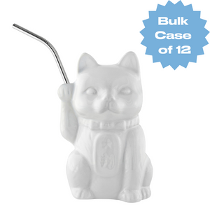 Bulk White Neko Cat Tiki Mug (Case of 12)