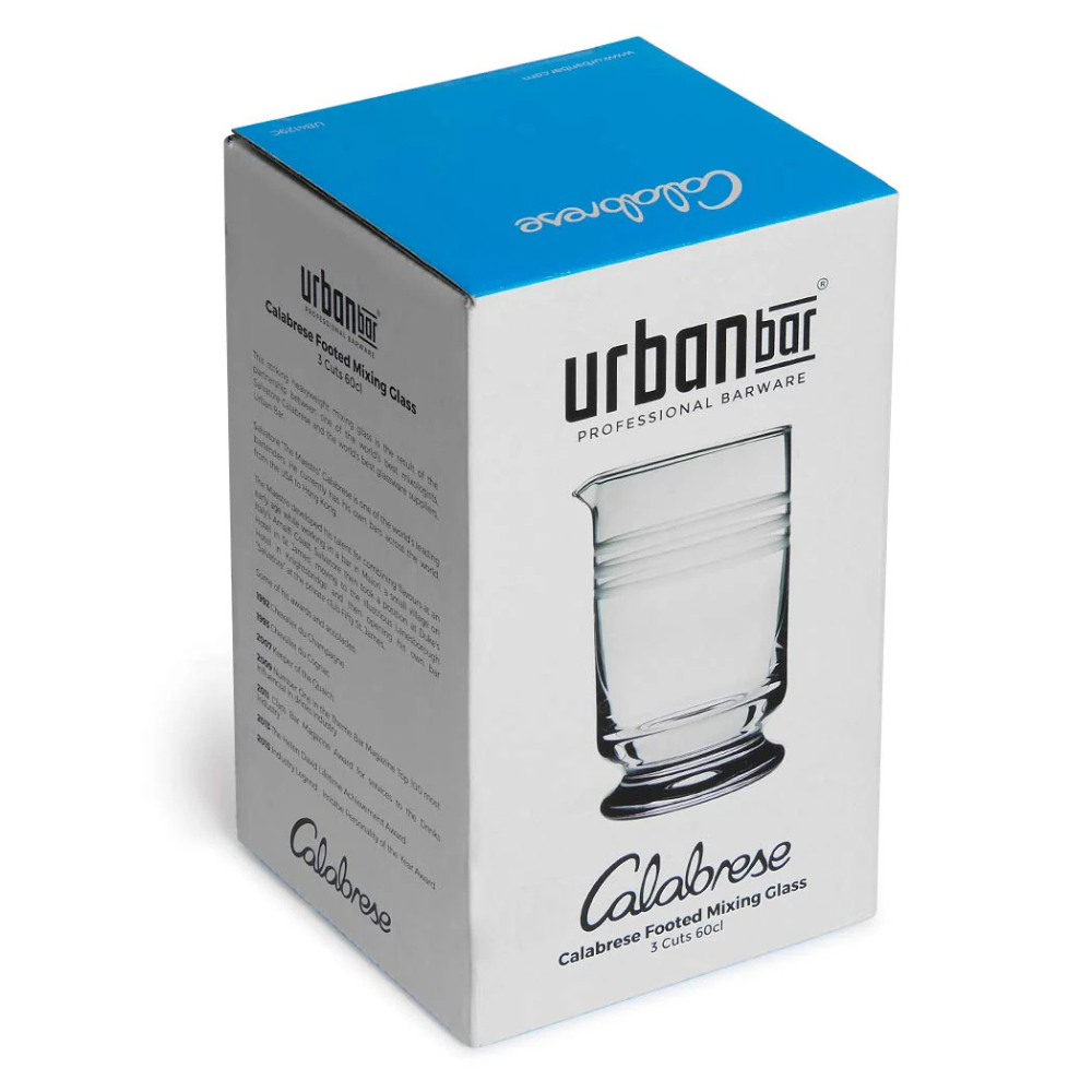 Calabrese Etched Footed Mixing Glass