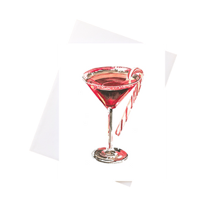 Candy Cane Martini Greeting Card