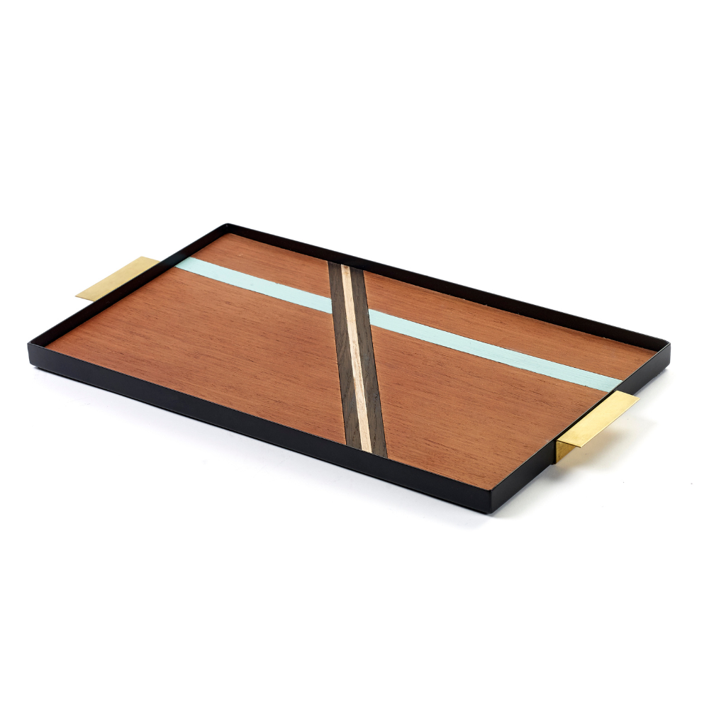 Charles Tray with Brass Handles