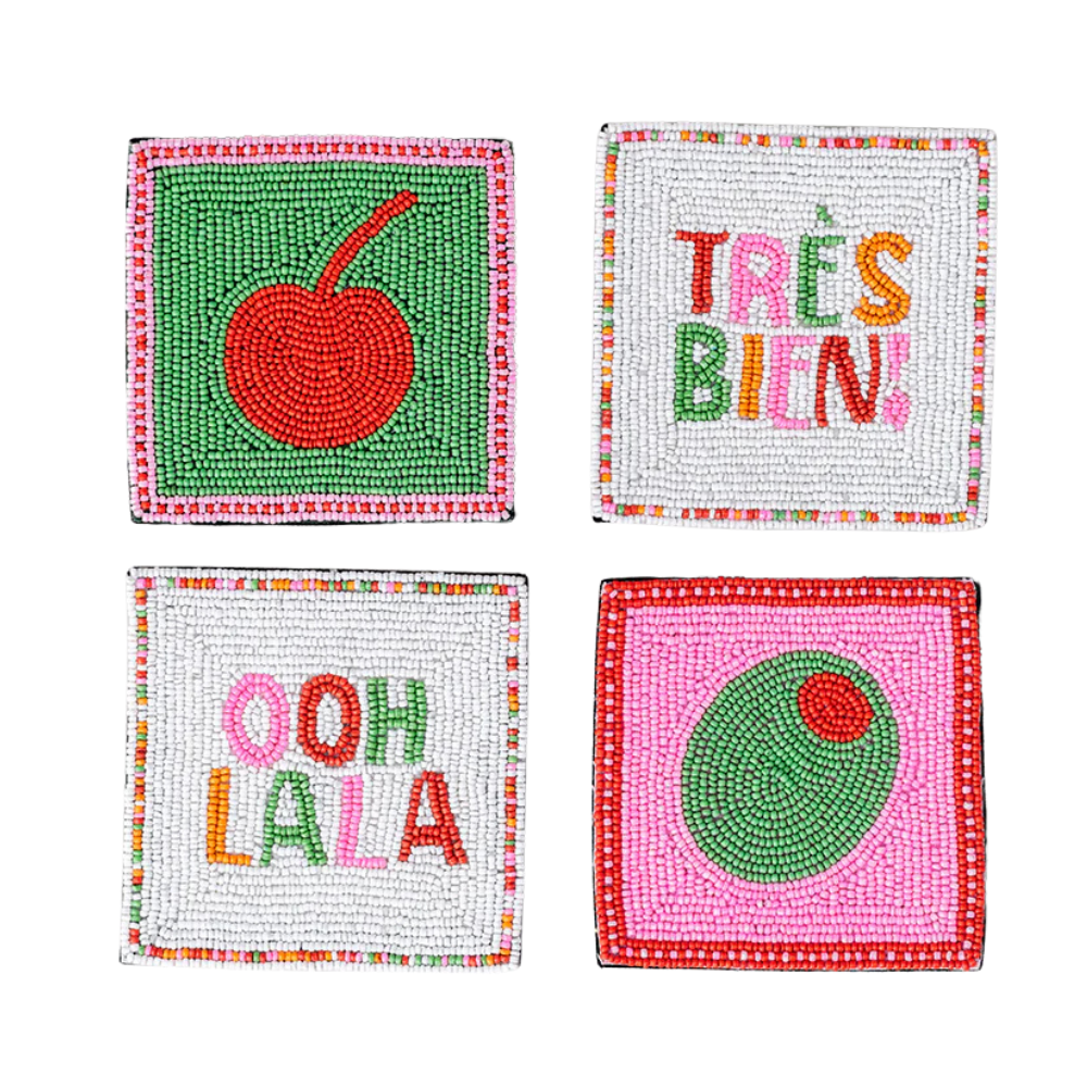 Cocktail Beaded Coasters (set of 4)