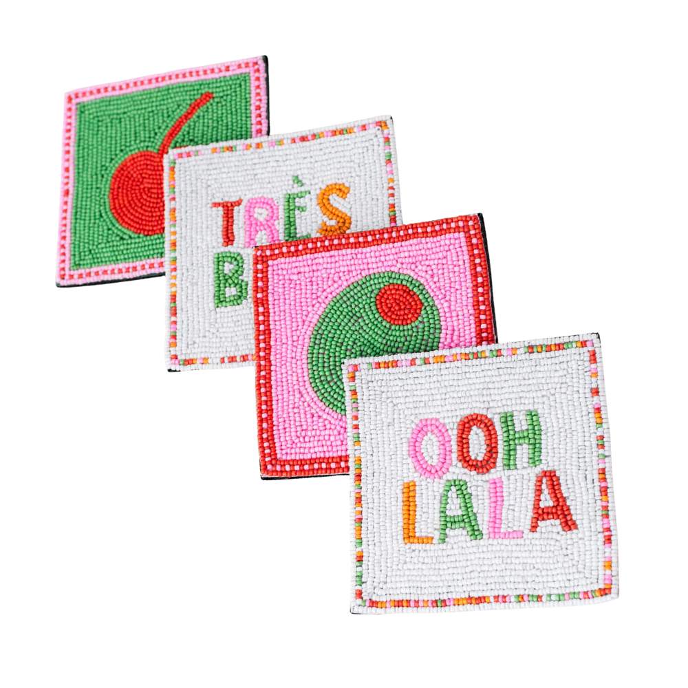 Cocktail Beaded Coasters (set of 4)