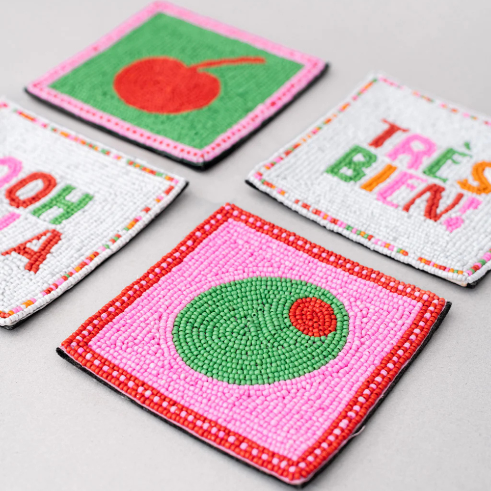 Cocktail Beaded Coasters (set of 4)