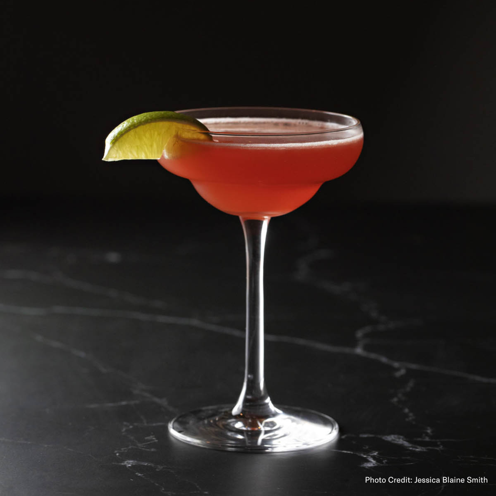 Coley Coupe glass with drink, photo credit: Jessica Blaine Smith