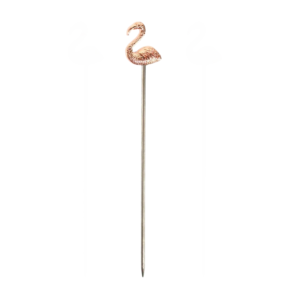 Copper Flamingo Cocktail Pin