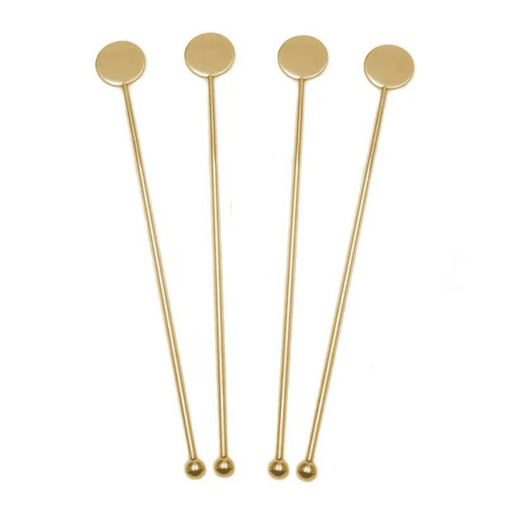 Gold Disc Top Stir Stick