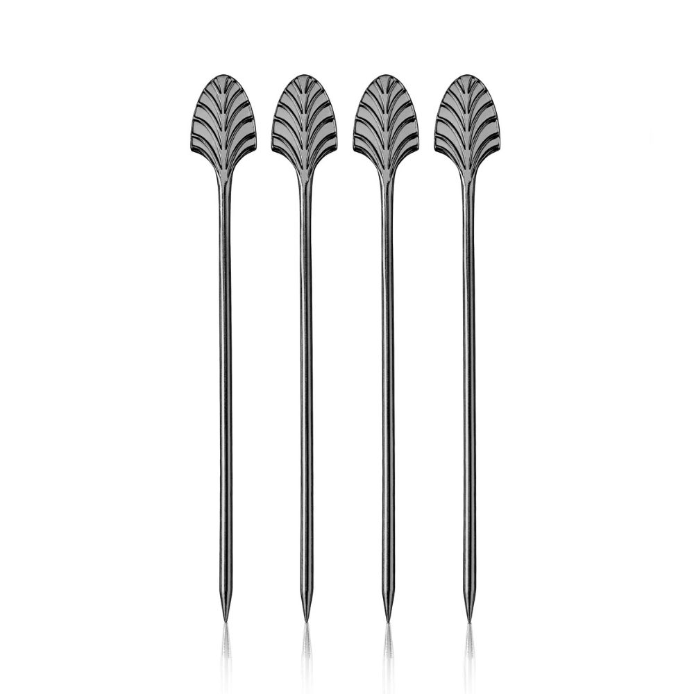 Gunmetal Art Deco Cocktail Pins (set of 4)