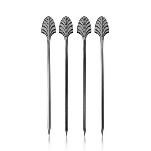 Gunmetal Art Deco Cocktail Pins (set of 4)