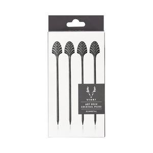 Gunmetal Art Deco Cocktail Pins (set of 4)