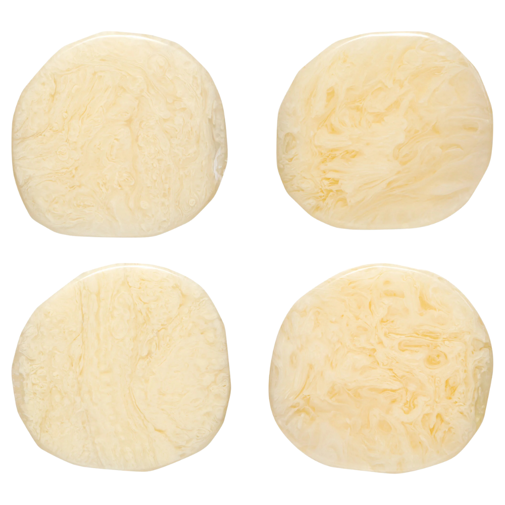 Ivory Resin Coasters (Set of 4)