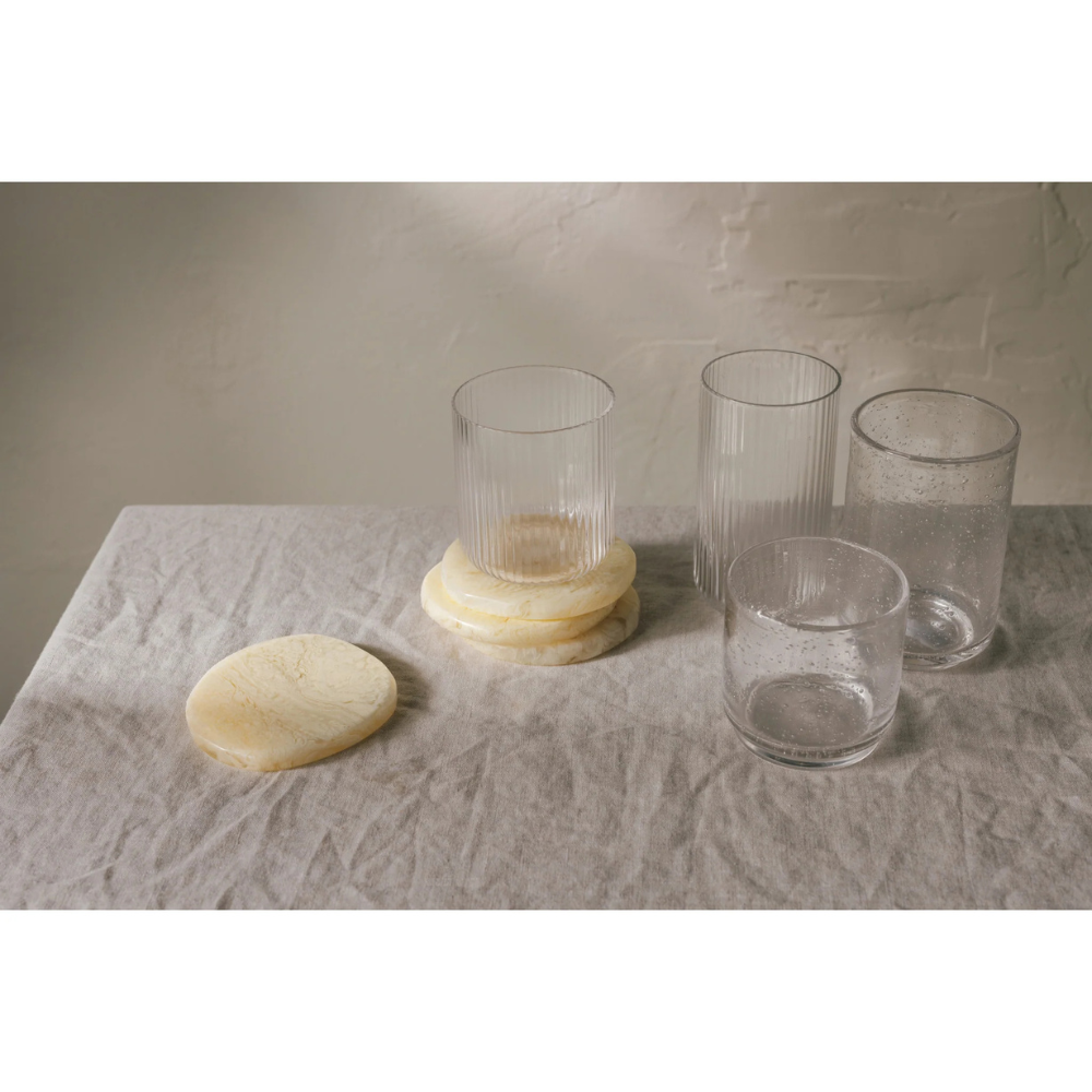 Ivory Resin Coasters (Set of 4)