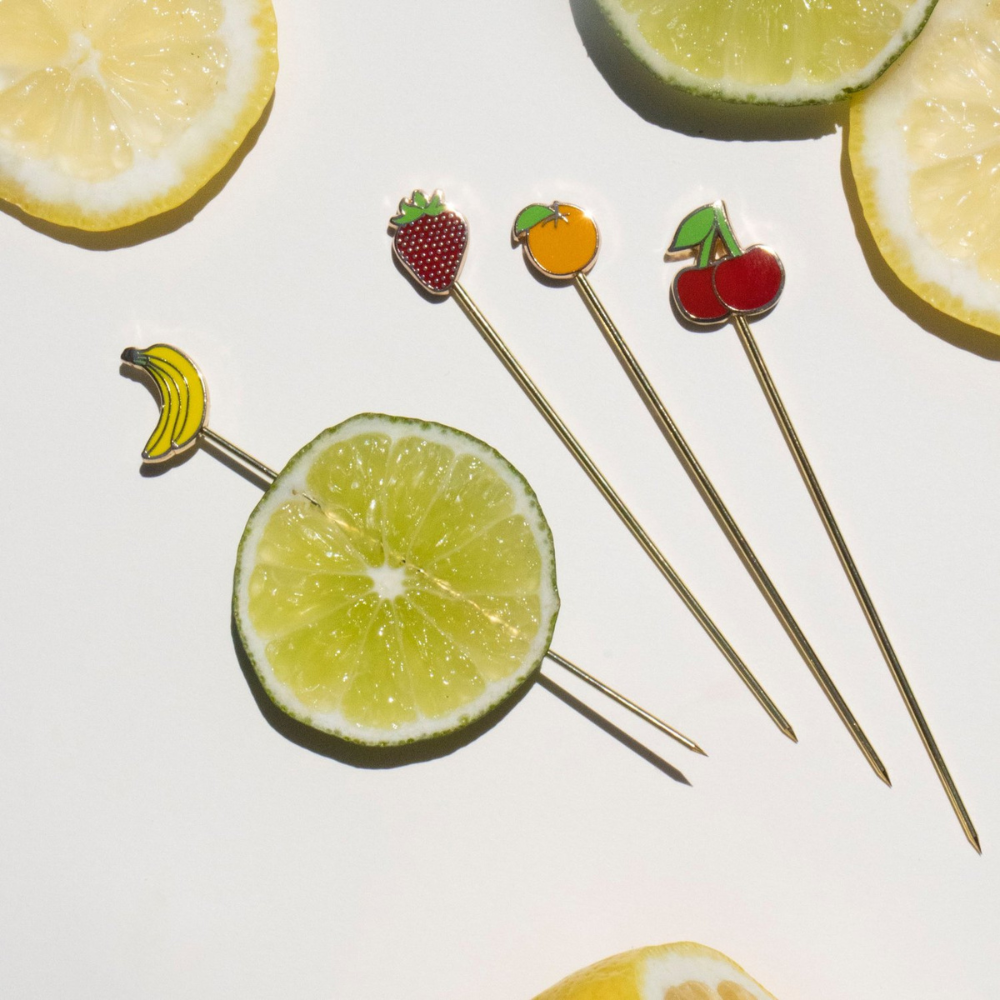 Pin Set Cocktail Fruit Cocktail Pins (set of 4) | Cocktail Emporium