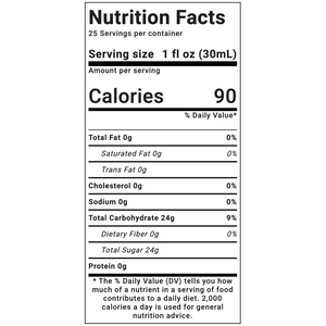 Monin Blue Curaçao Syrup Nutritional Facts