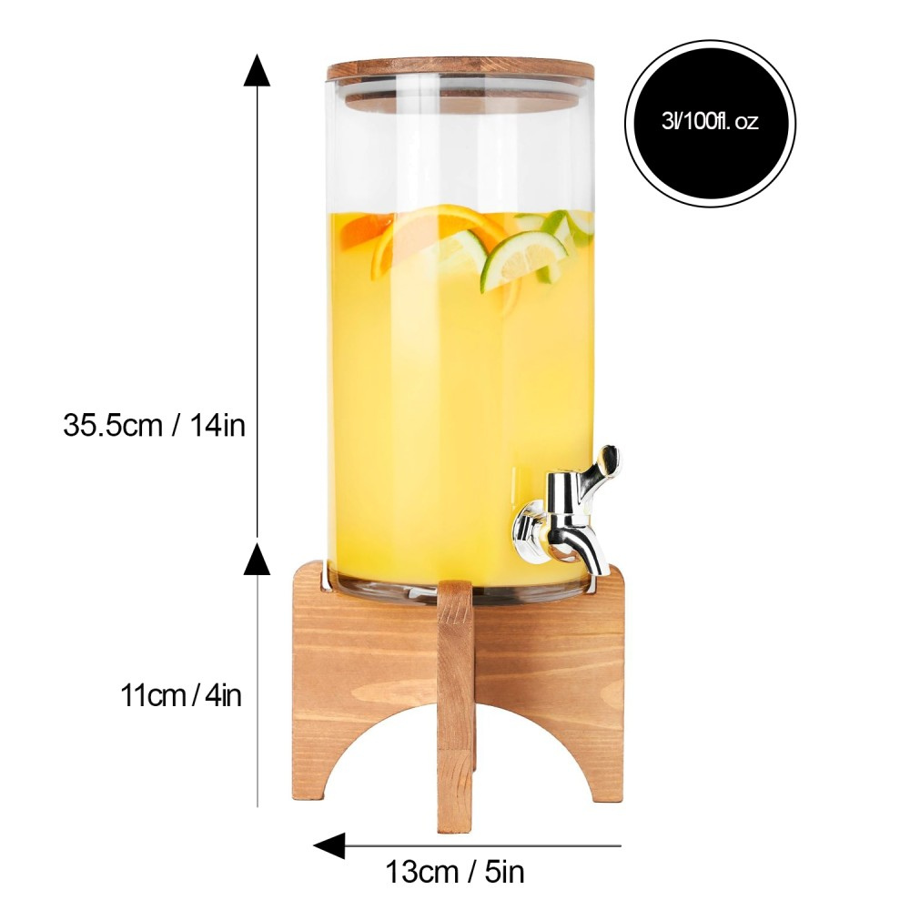 Patio Glass Drink Dispenser 3L