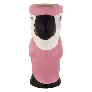 Pink Parrot Tiki Mug head on