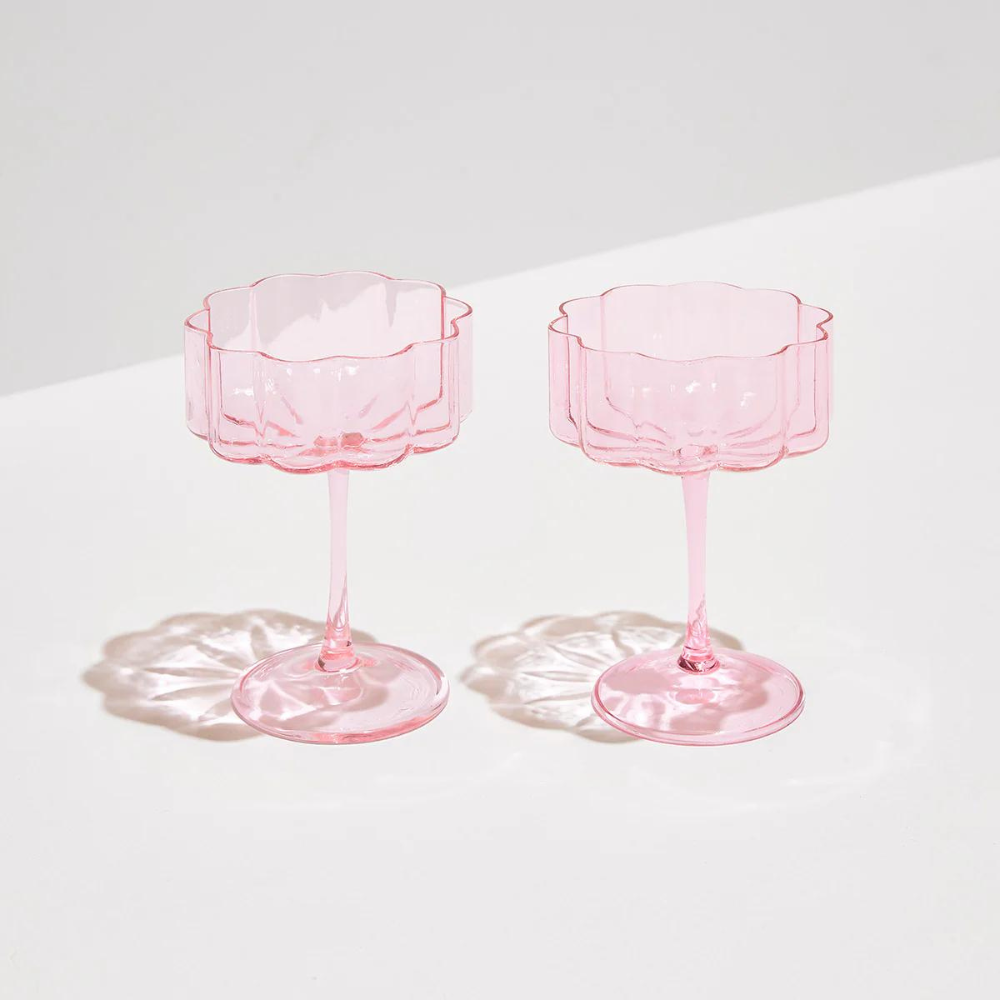 Pink Wave Coupes (set of 2)