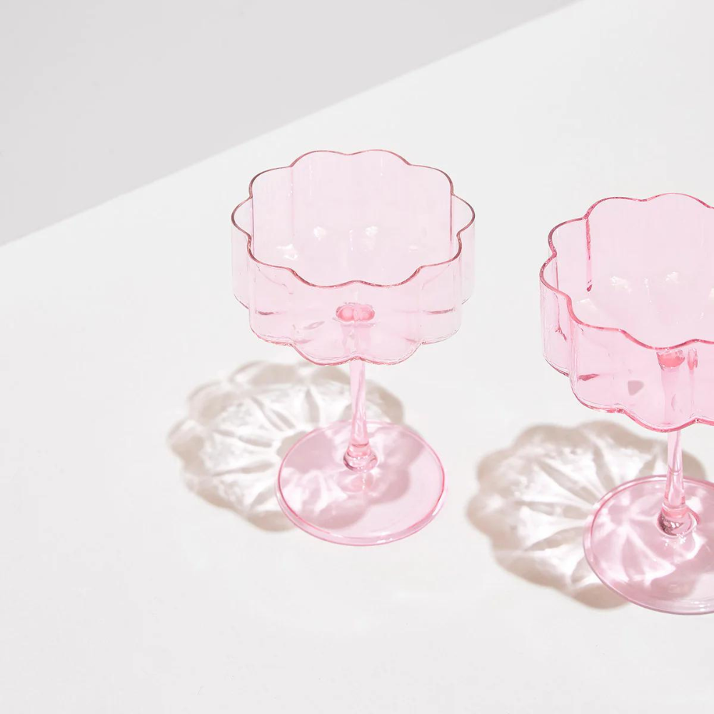 Pink Wave Coupes (set of 2)