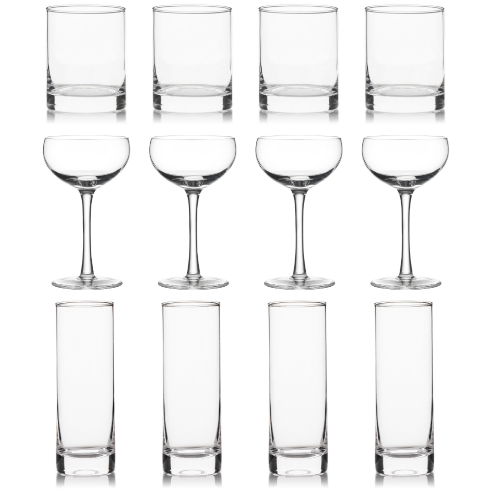 Simple Glassware Plain Glassware Collection (set of 12) | Cocktail Emporium