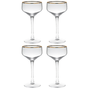 Potion House Gold Rim Coupe set of 4