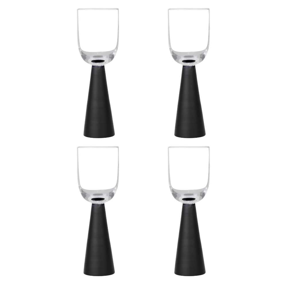 Pyramid Shot Glasses - Black (40mL) set of 4