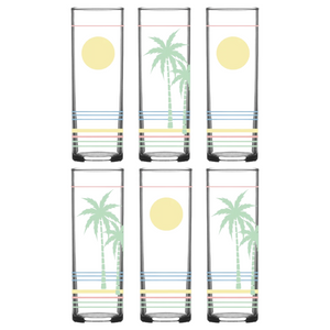 Retro Tropical Collins Glass set of 6