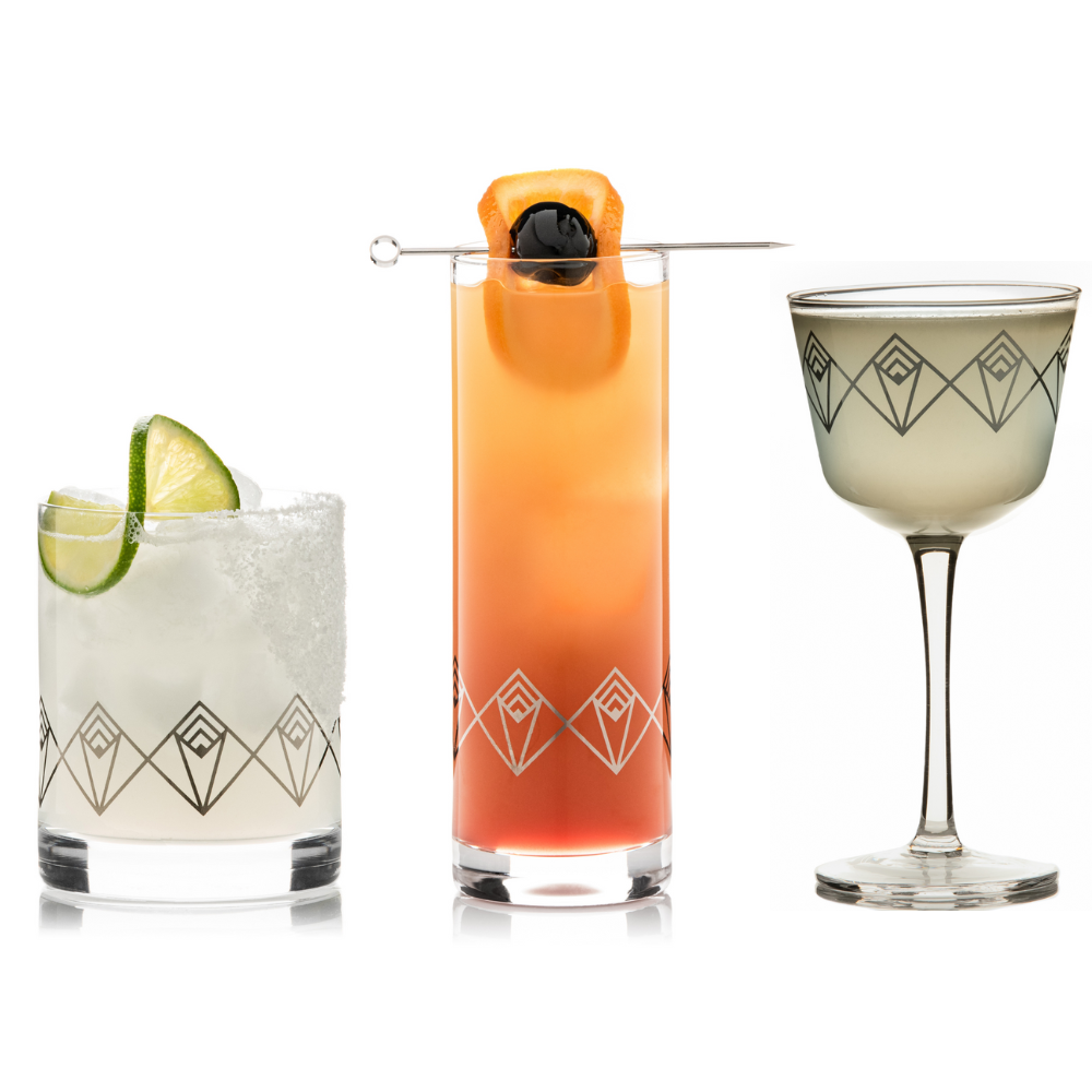 Silver Dream Deco Glassware Collection (set of 12) Cocktail Emporium