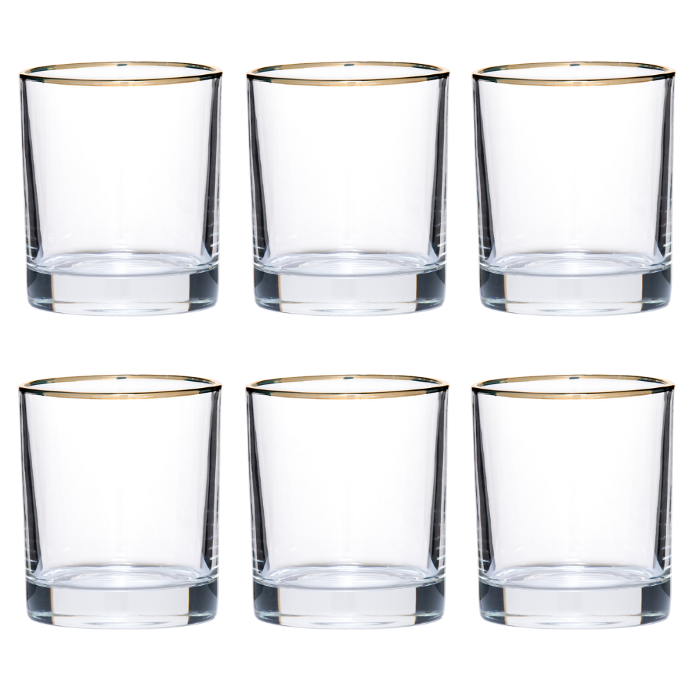 Simple Gold Rim Tumbler set of 6