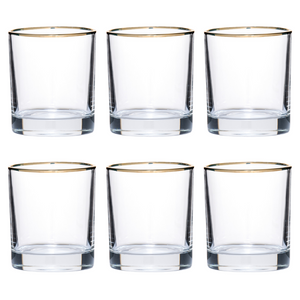 Simple Gold Rim Tumbler set of 6