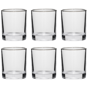 Simple Silver Rim Tumbler set of 6