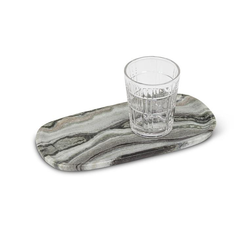 Small Oblong Marble Tray (Black)