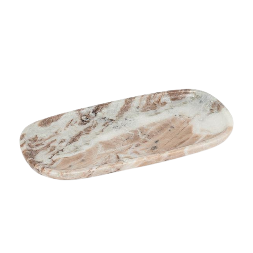 Small Oblong Marble Tray (Brown)