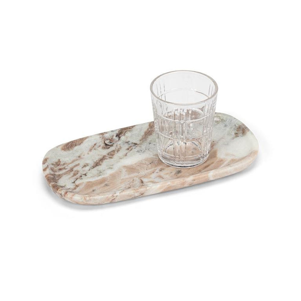 Small Oblong Marble Tray (Brown)