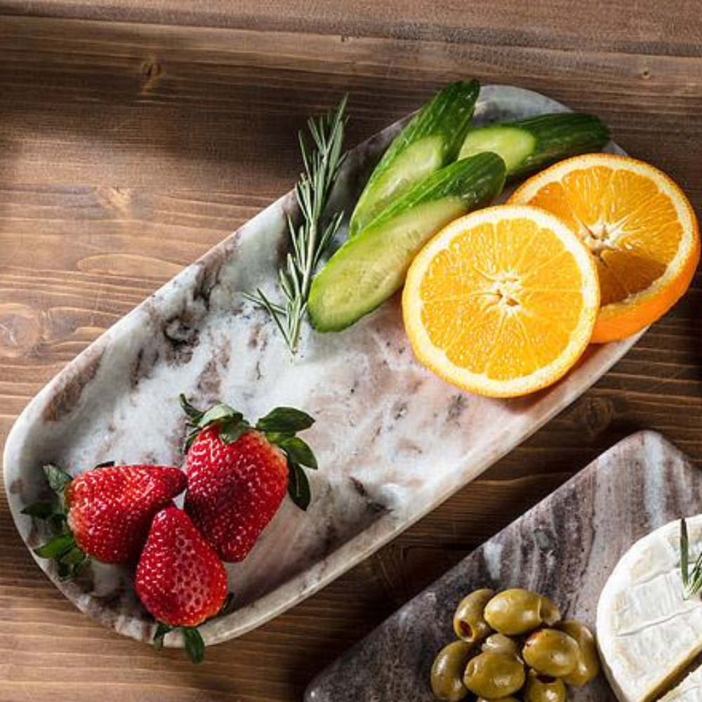 Small Oblong Marble Tray (Brown)