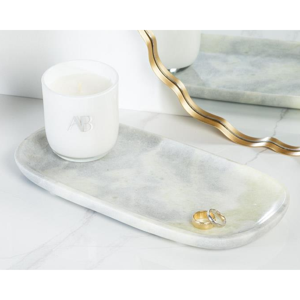 Small Oblong Marble Tray (Green)
