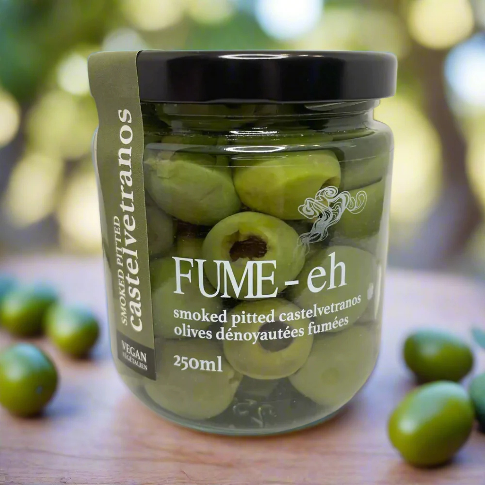 Smoked Pitted Castelvetrano Olives jar