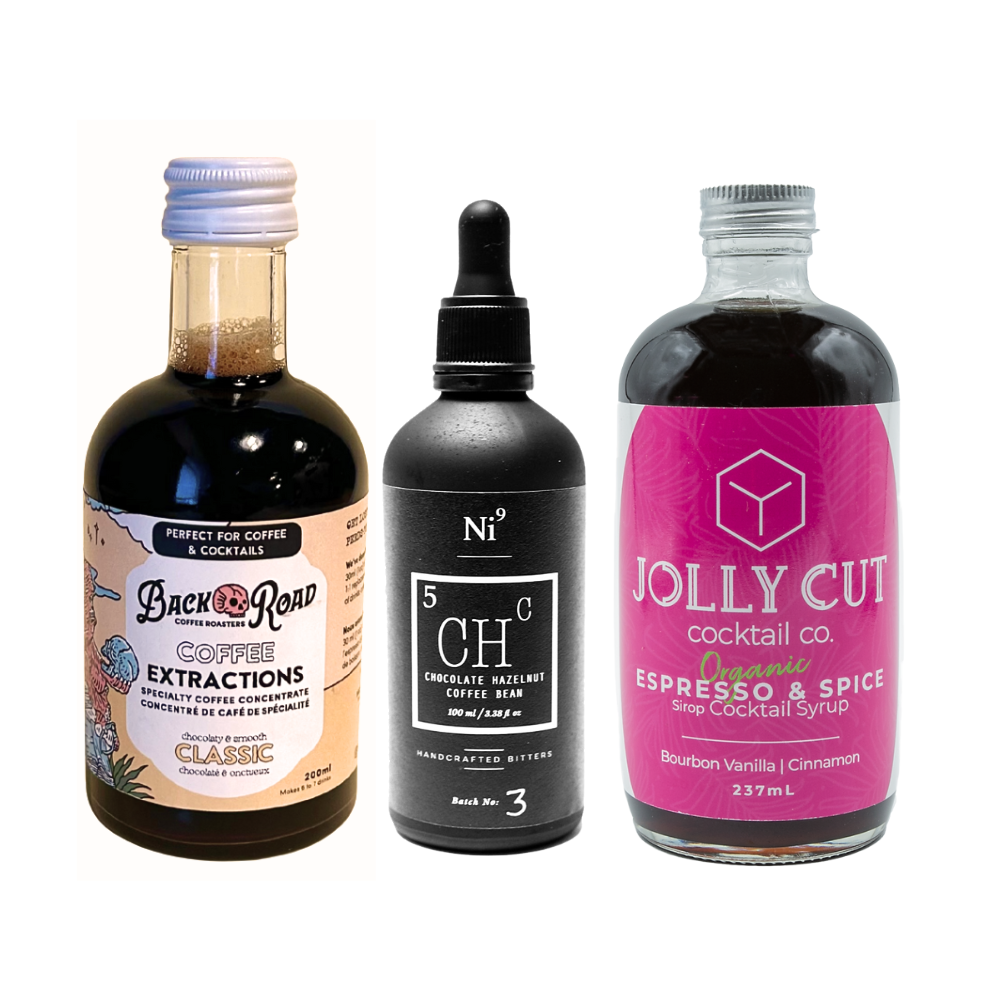 Spiced Chocolate Espresso Martini Ingredient Trio