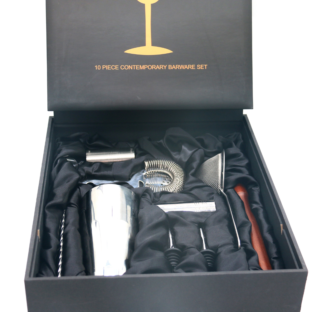 Stainless Steel Bar Tool Set with Gift Box (10 piece)